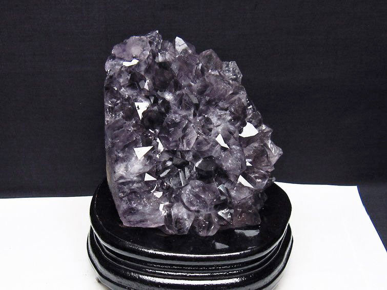 1.2Kg アメジスト クラスター ウルグアイ産 アメジスト 原石 amethyst 台座付属 花型 一点物 182-7138