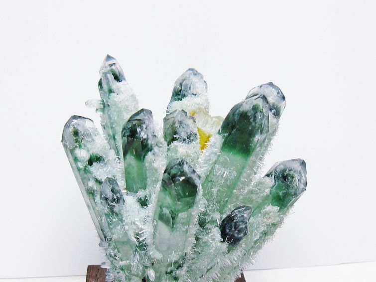緑水晶 クラスター 原石 置物 台座付属 一点物 182-7351