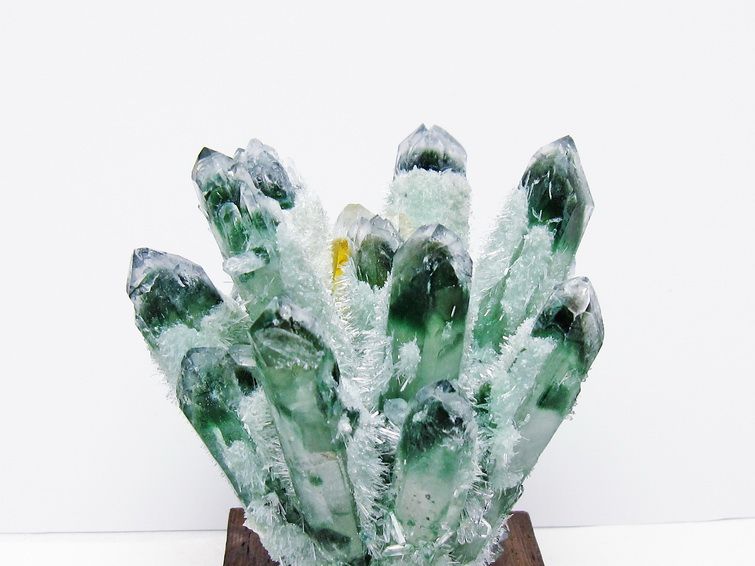 緑水晶 クラスター 原石 置物 台座付属 一点物 182-7351