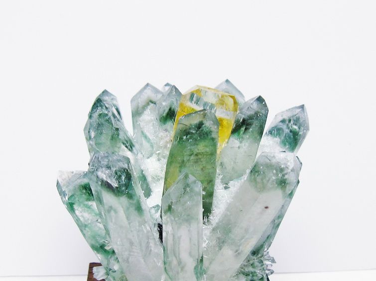 緑水晶 クラスター 原石 置物 台座付属 一点物 182-7352