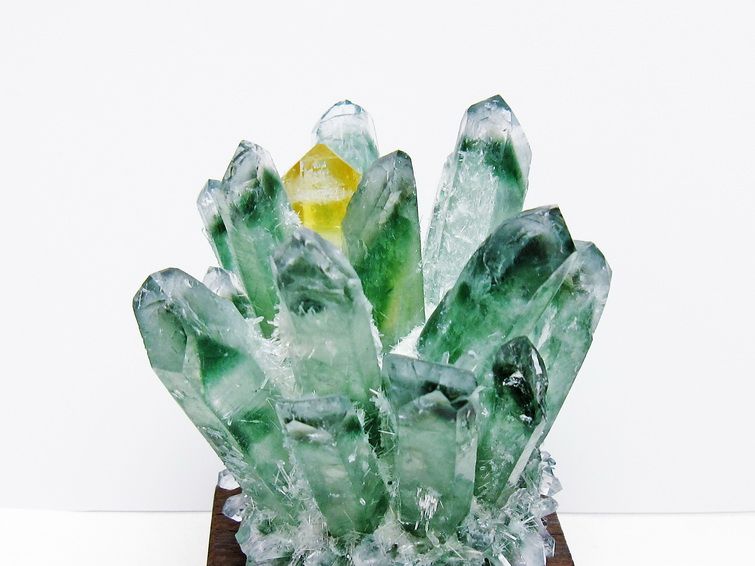 緑水晶 クラスター 原石 台座付属 一点物 182-7365