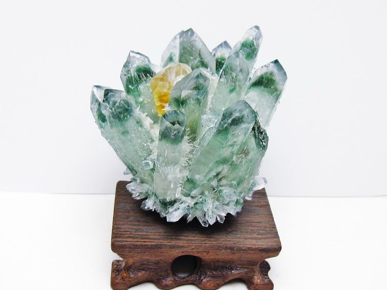 緑水晶 クラスター 原石 台座付属 一点物 182-7370
