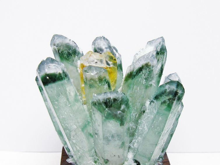 緑水晶 クラスター 原石 台座付属 一点物 182-7372