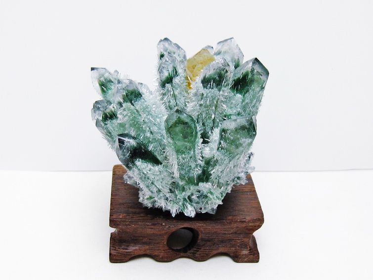 緑水晶 クラスター 原石 台座付属 一点物 182-7375