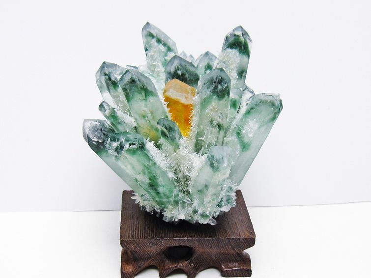 緑水晶 クラスター 原石 台座付属 一点物 182-7380