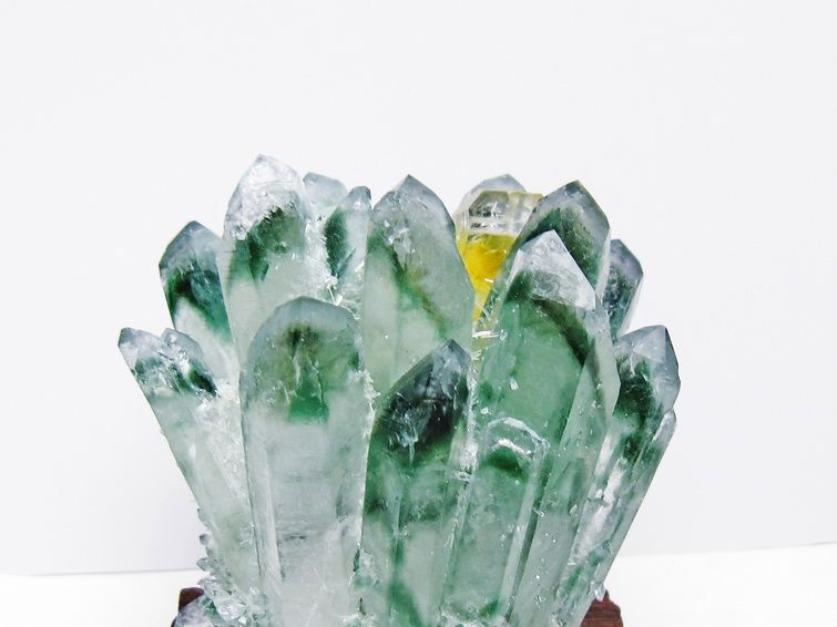 緑水晶 クラスター 原石 台座付属 一点物 182-7392