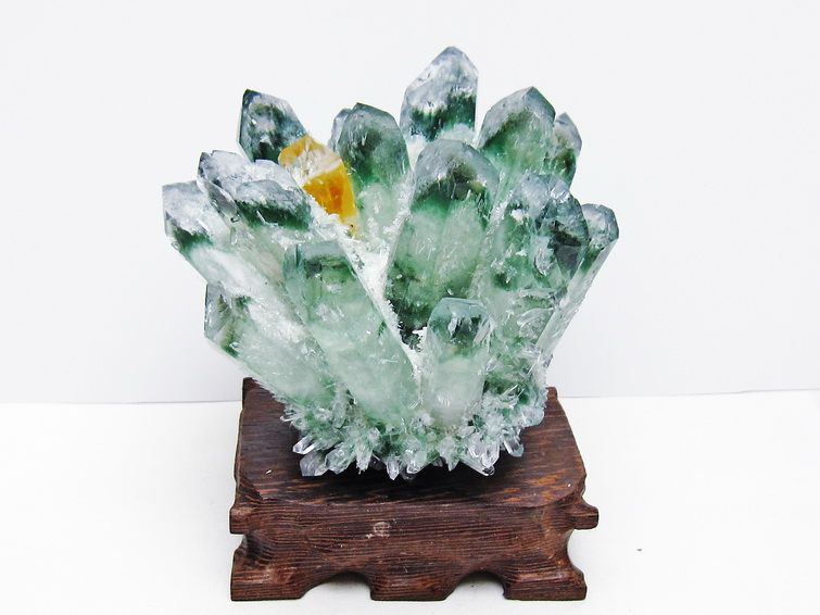 緑水晶 クラスター 原石 台座付属 一点物 182-7401