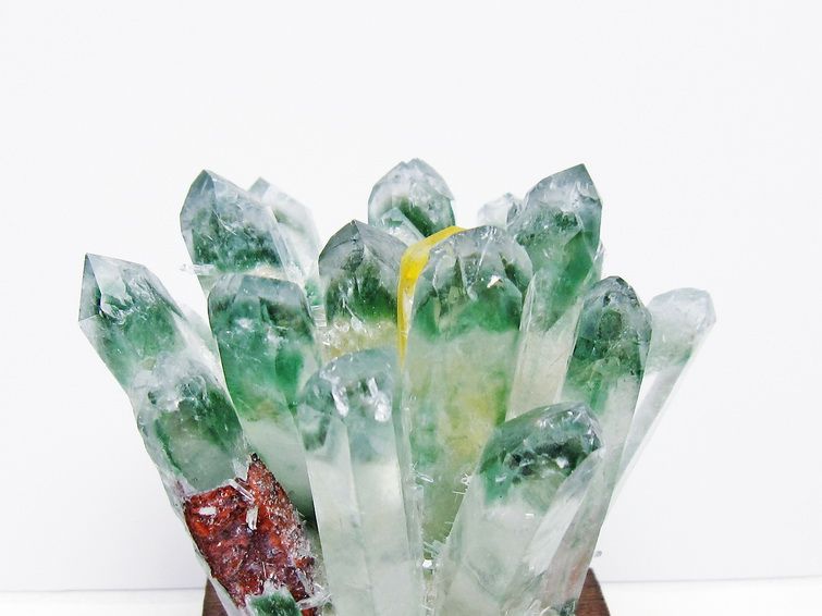 緑水晶 クラスター 原石 台座付属 一点物 182-7430