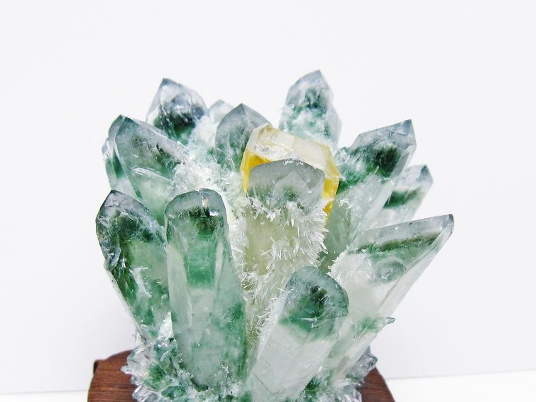 緑水晶 クラスター 原石 台座付属 一点物 182-7454