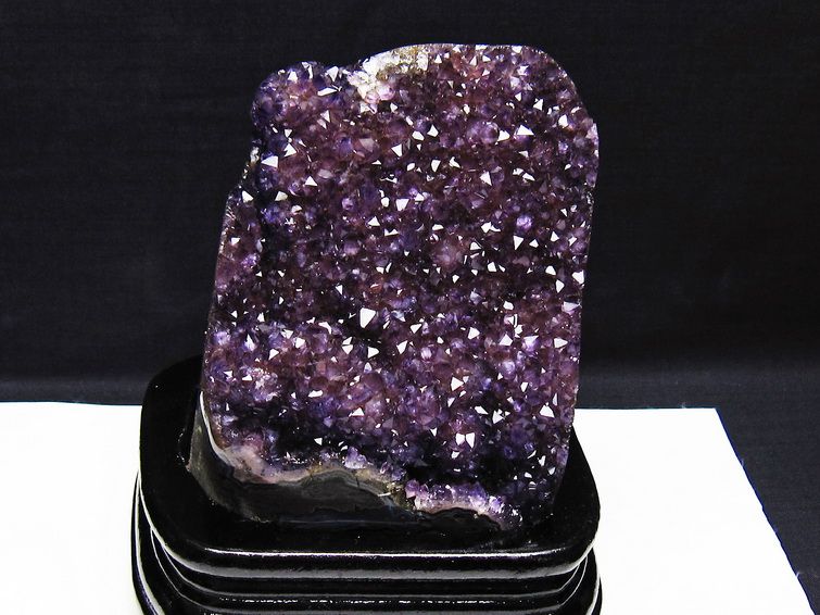 1.3Kg アメジスト クラスター ウルグアイ産 原石 amethyst 一点物 台座付属 182-7951