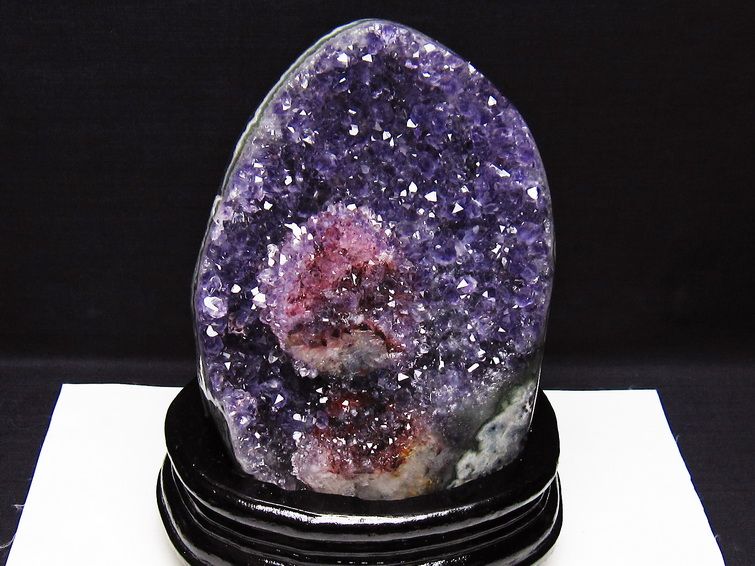 1.5Kg アメジスト クラスター ウルグアイ産 原石 amethyst 一点物 台座付属 182-7954