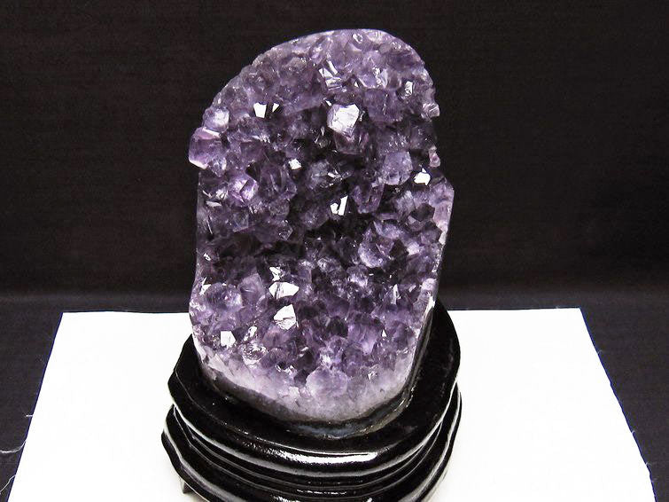 1.3Kg アメジスト クラスター ウルグアイ産 原石 amethyst 一点物 台座付属 182-7960
