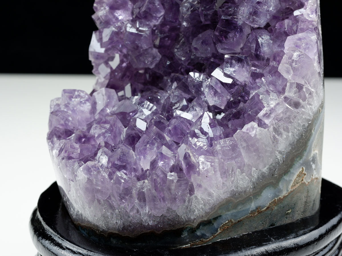 1.3Kg アメジスト クラスター ウルグアイ産 原石 amethyst 一点物 台座付属 182-7960