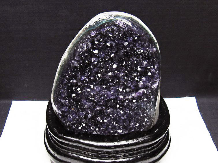 1.3Kg アメジスト クラスター ウルグアイ産 原石 amethyst 一点物 台座付属 182-7996