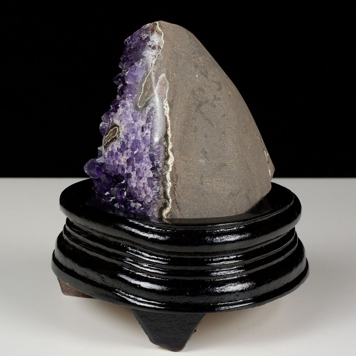 アメジスト クラスター ウルグアイ産 原石 amethyst 一点物 台座付属 182-8008