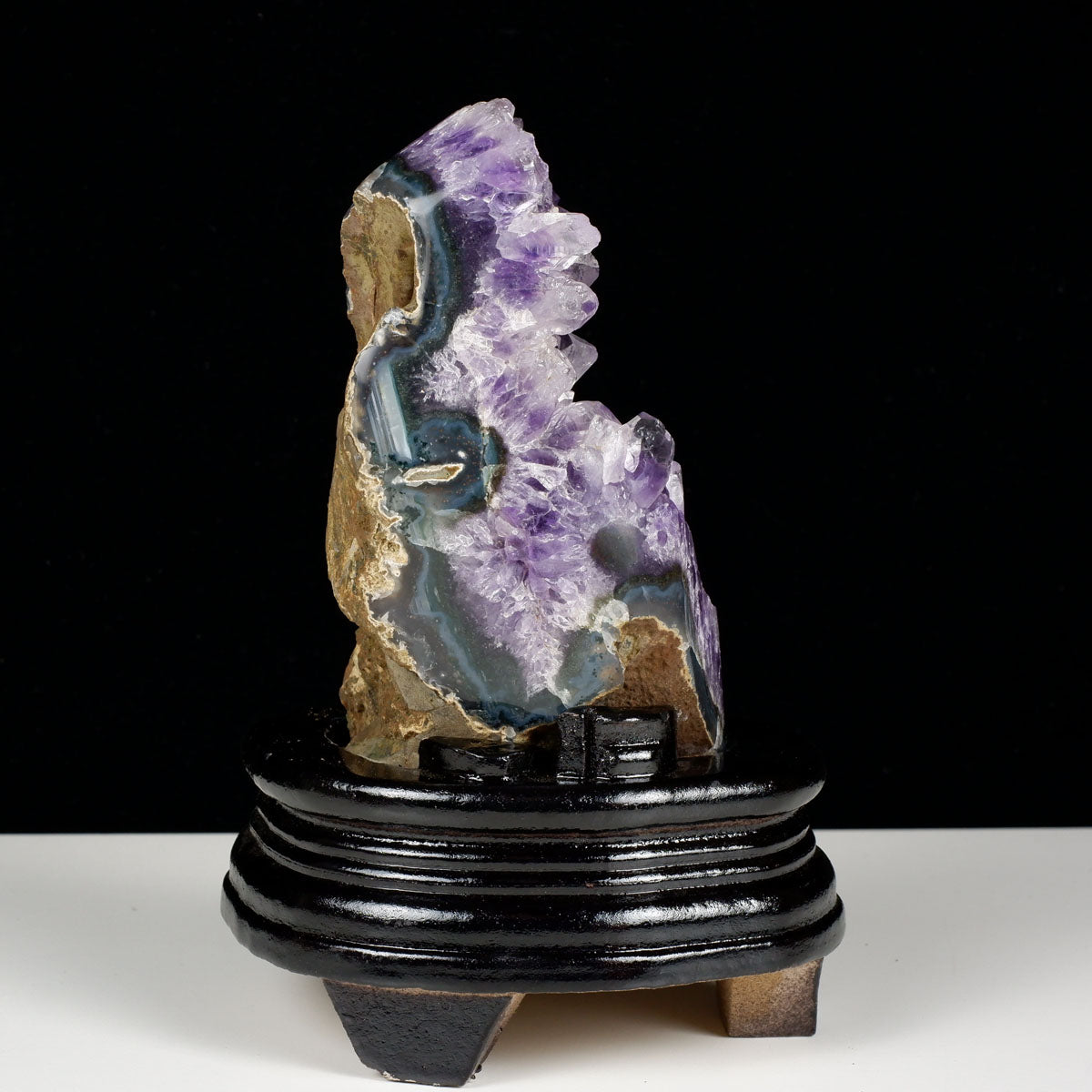 アメジスト クラスター ウルグアイ産 原石 amethyst 一点物 台座付属 182-8035