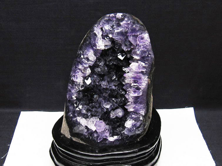 1.3Kg アメジスト クラスター ウルグアイ産 原石 amethyst 一点物 台座付属 182-8039