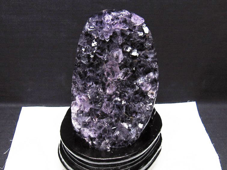1.2Kg アメジスト クラスター ウルグアイ産 原石 amethyst 一点物 台座付属 182-8040
