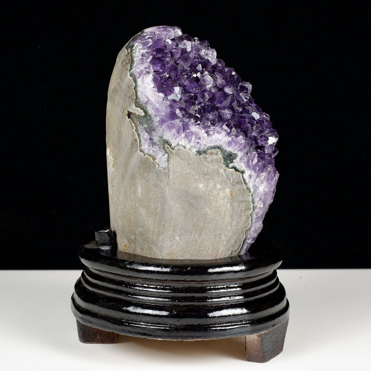 1.4Kg アメジスト クラスター ウルグアイ産 原石 amethyst 一点物 台座付属 182-8045