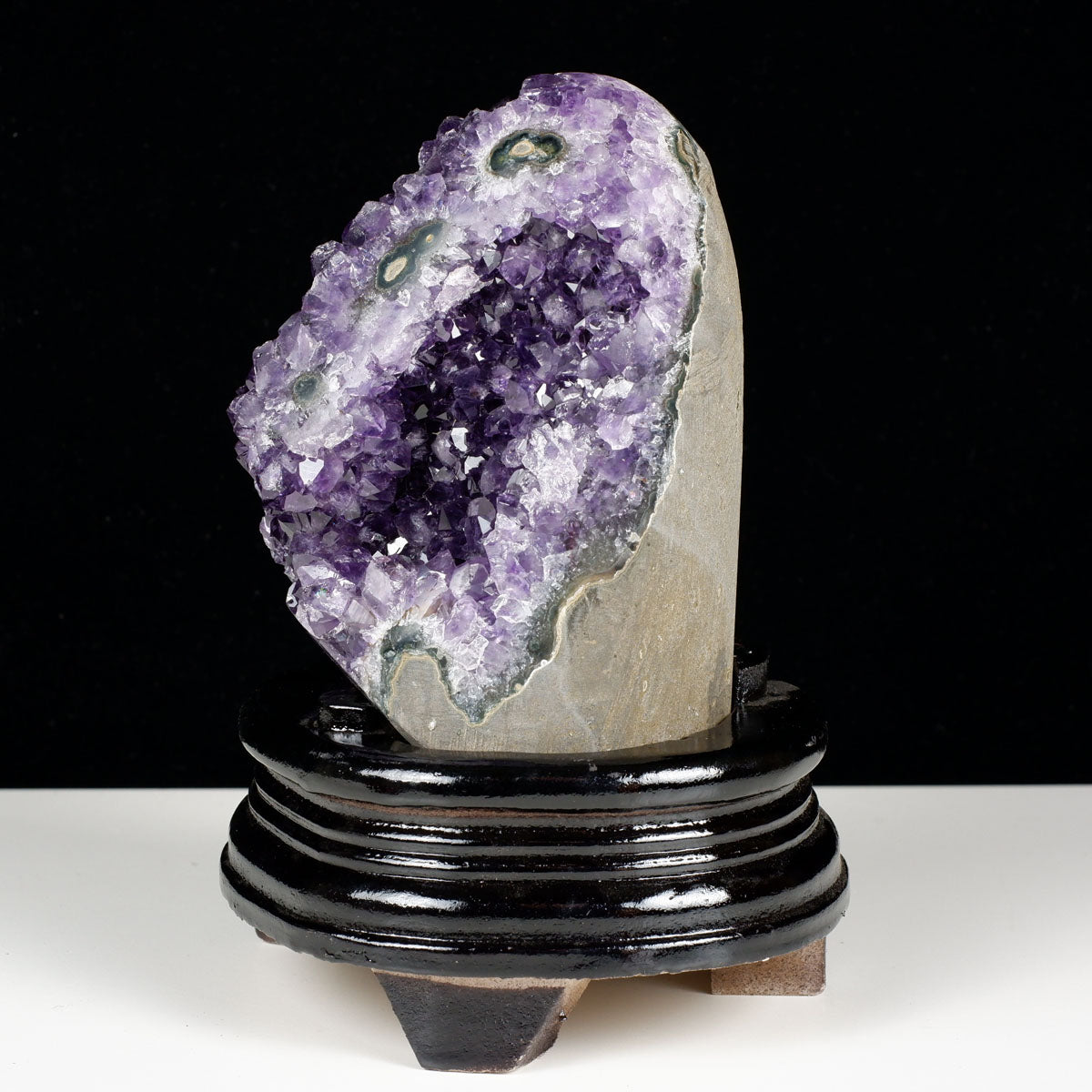 1.4Kg アメジスト クラスター ウルグアイ産 原石 amethyst 一点物 台座付属 182-8045
