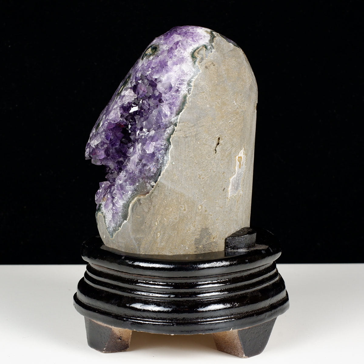 1.4Kg アメジスト クラスター ウルグアイ産 原石 amethyst 一点物 台座付属 182-8045