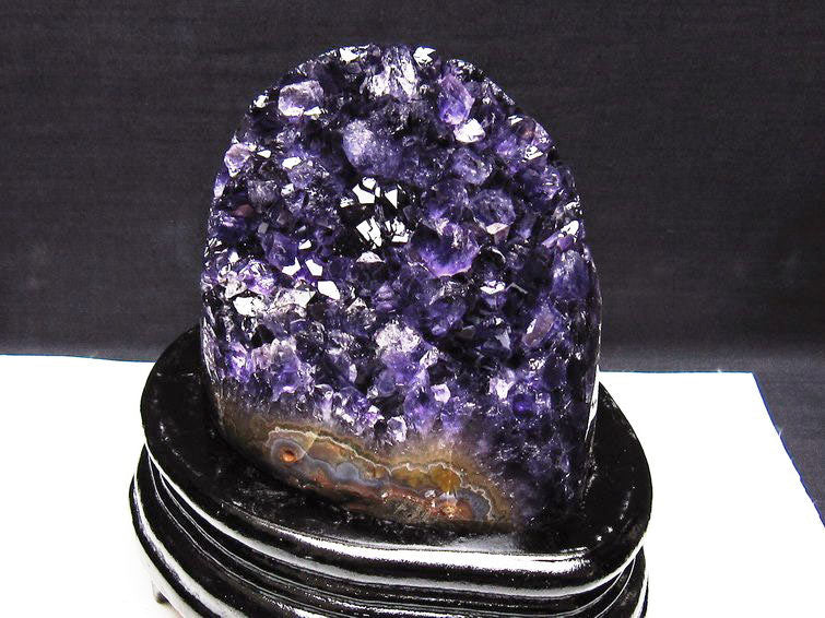 アメジスト クラスター ウルグアイ産 原石 amethyst 一点物 台座付属 182-8053