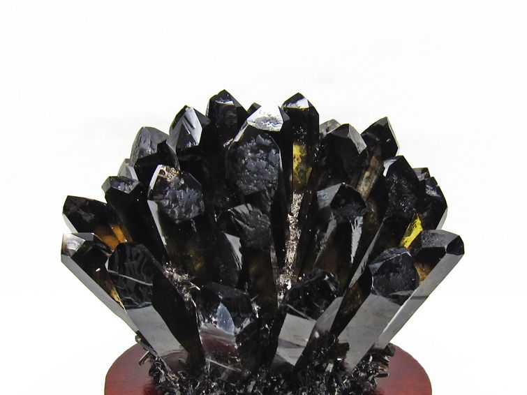 1.4Kg 黒水晶 クラスター モリオン 原石 台座付属 一点物 182-8706