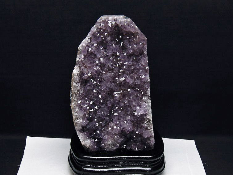 2.3Kg アメジスト クラスター ウルグアイ産 アメジスト 原石 amethyst 台座付属 花型 一点物 192-682