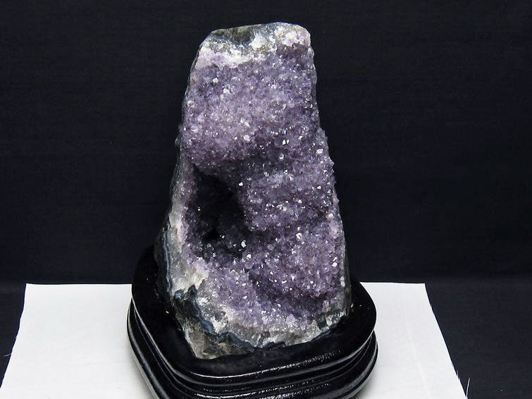 2.4Kg アメジスト クラスター ウルグアイ産 アメジスト 原石 amethyst 台座付属 花型 一点物 192-692