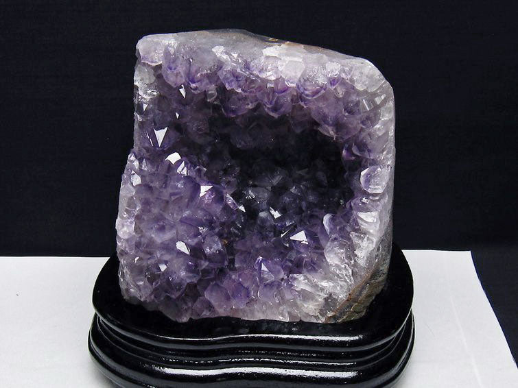 2.1Kg アメジスト クラスター ウルグアイ産 アメジスト 原石 amethyst 台座付属 花型 一点物 192-693