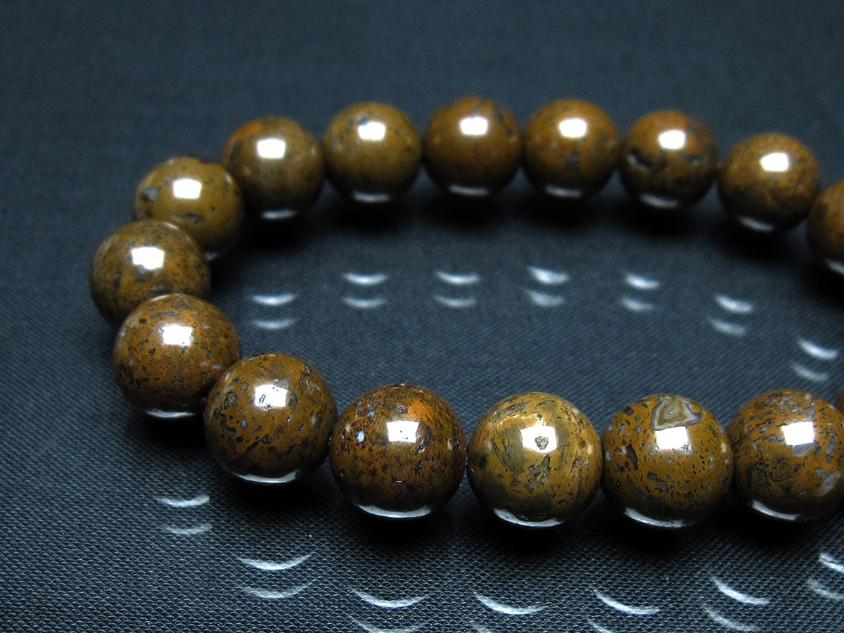 サハラNWA869隕石(コンドライト) ブレスレット 12mm 一点物 199-727