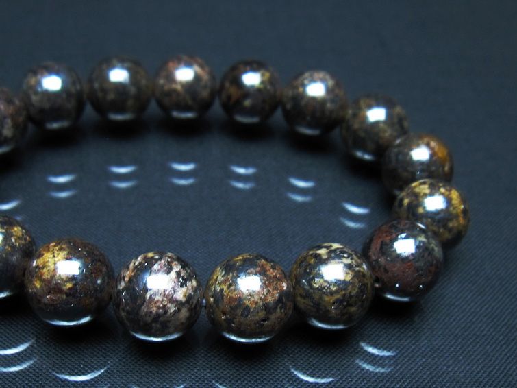 サハラNWA869隕石(コンドライト) ブレスレット 12mm 一点物 199-743