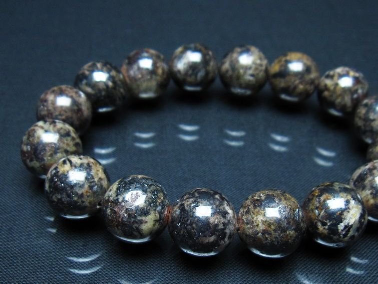 コンドライト ブレスレット サハラNWA869 隕石 14mm 一点物 199-925 【sold out】