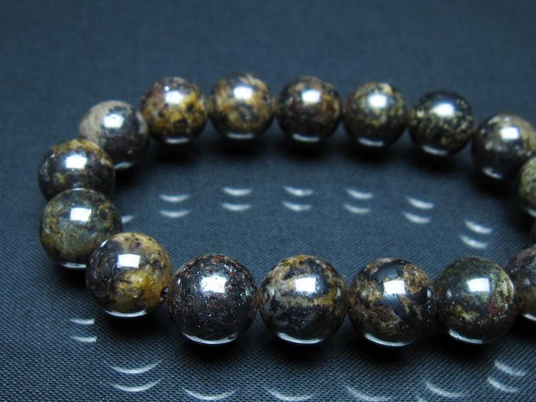 コンドライト ブレスレット サハラNWA869 隕石 12mm 一点物 199-949
