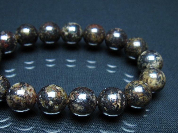 コンドライト ブレスレット サハラNWA869 隕石 12mm 一点物 199-950