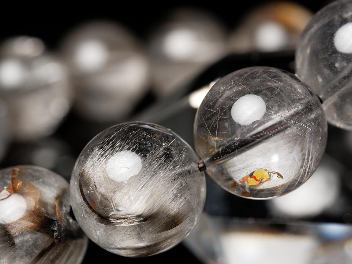 プラチナルチルクォーツ ブレスレット 13mm 一点物 211-1690