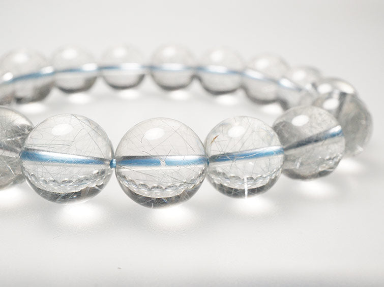 ブルー ルチルクォーツ ブレスレット 12mm 一点物 211-1889