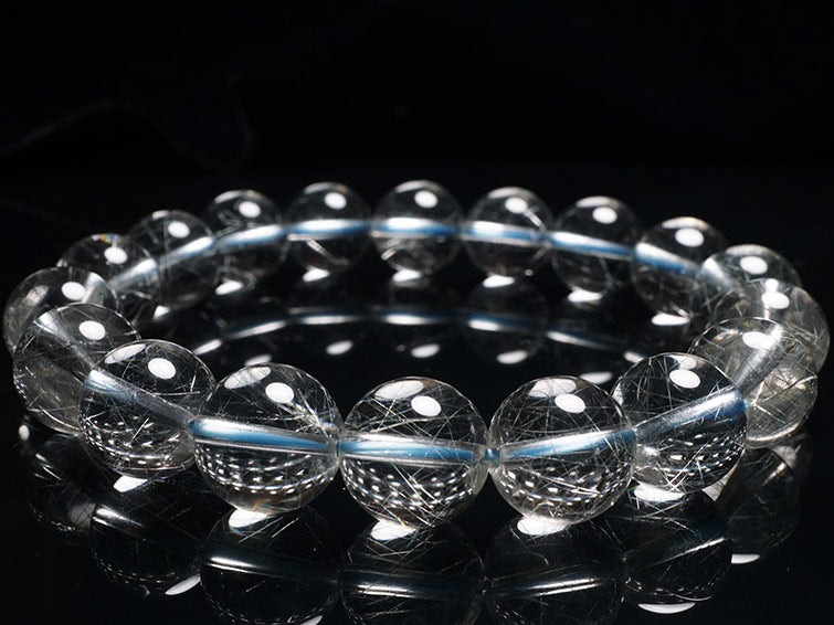 ブルー ルチルクォーツ ブレスレット 12mm 一点物 211-1909