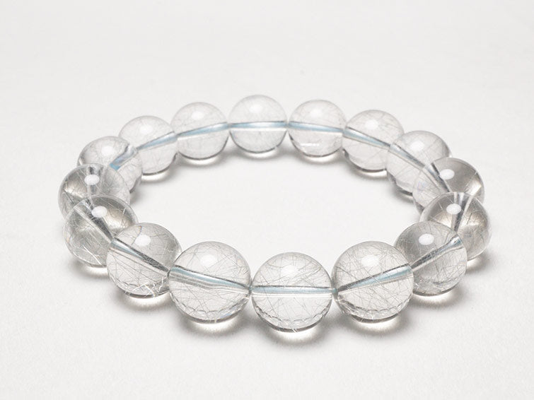 ブルー ルチルクォーツ ブレスレット 13mm 一点物 211-1912