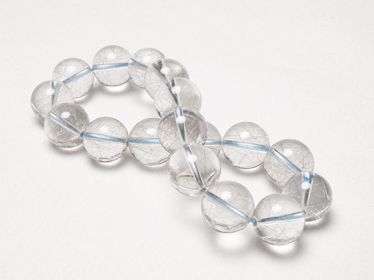 ブルー ルチルクォーツ ブレスレット 12mm 一点物 211-1918