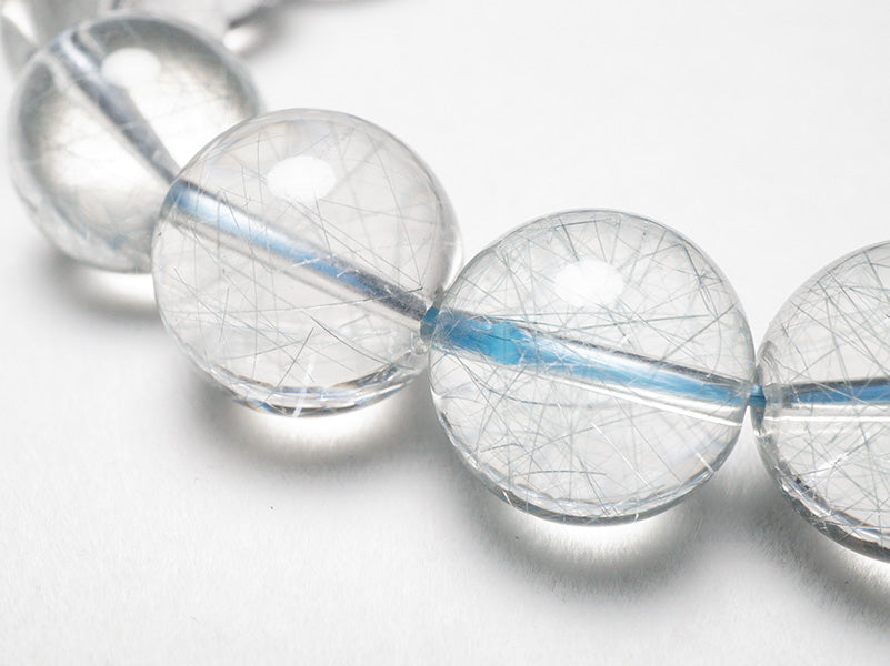ブルー ルチルクォーツ ブレスレット 13mm 一点物 211-1920