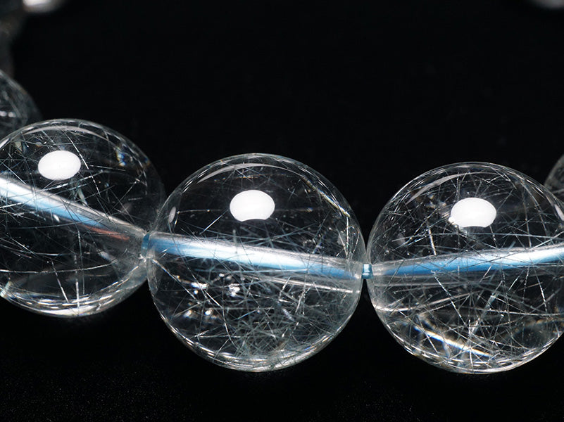 ブルー ルチルクォーツ ブレスレット 13mm 一点物 211-1920