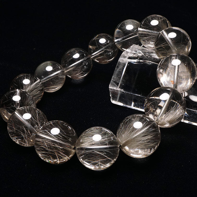 プラチナルチルクォーツ ブレスレット 16mm 一点物 211-2504