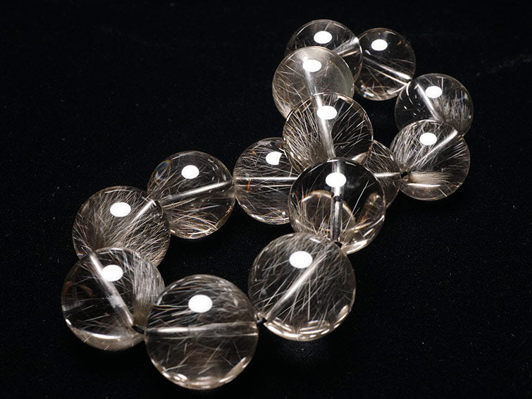 プラチナルチルクォーツ ブレスレット 16mm 一点物 211-2504
