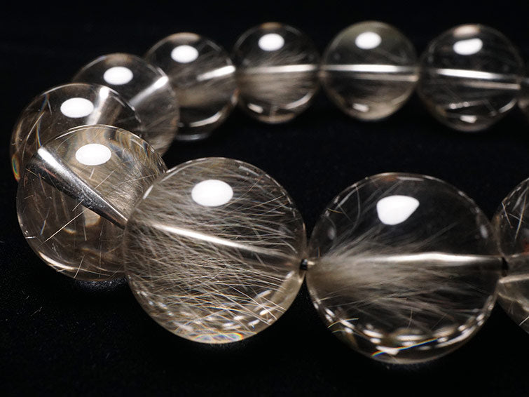 プラチナルチルクォーツ ブレスレット 16mm 一点物 211-2504