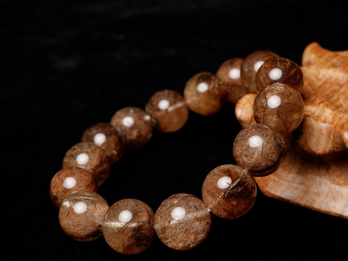 プラチナルチルクォーツ ブレスレット 13mm 一点物 211-4554