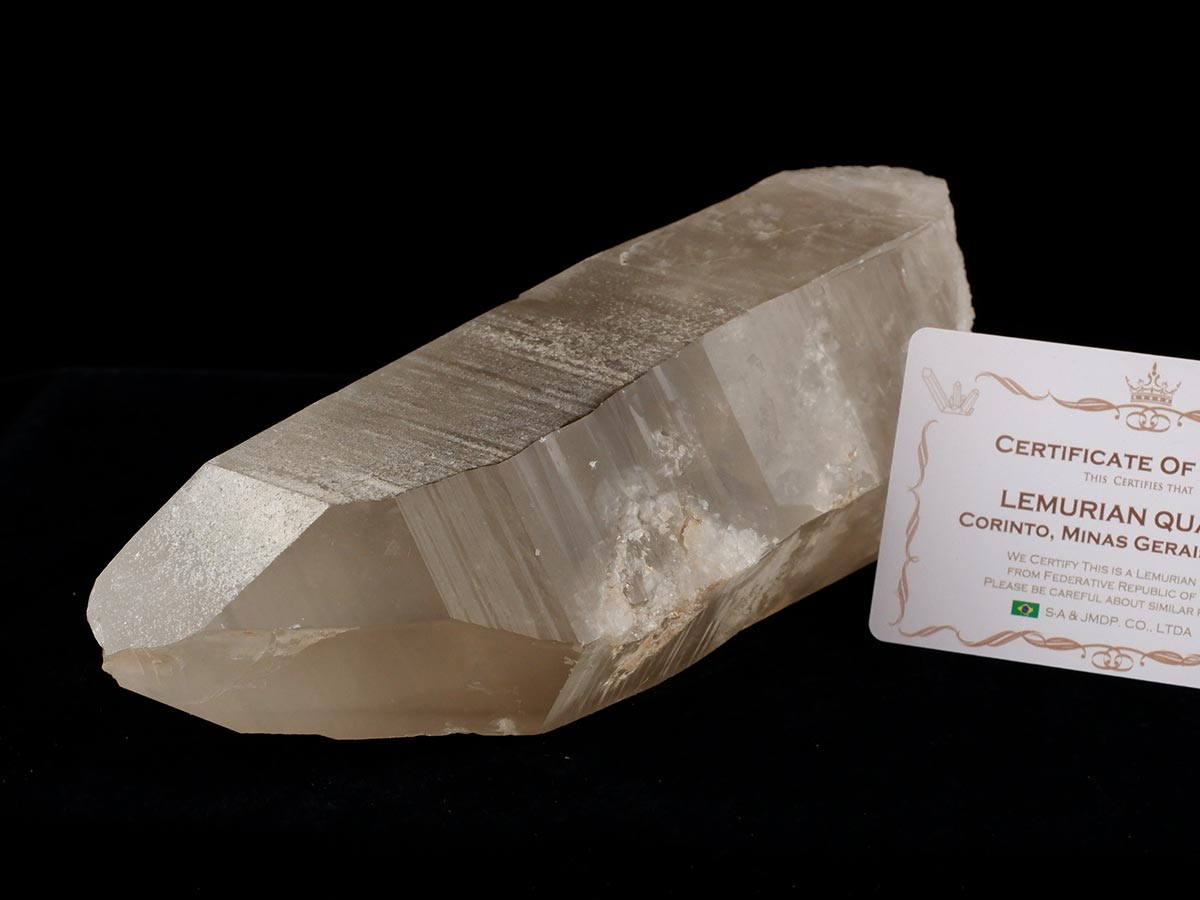 1.2Kg レムリアンシード 水晶 原石 ブラジル ミナスジェライス州 コリント産 証明書付属 一点物 281-302