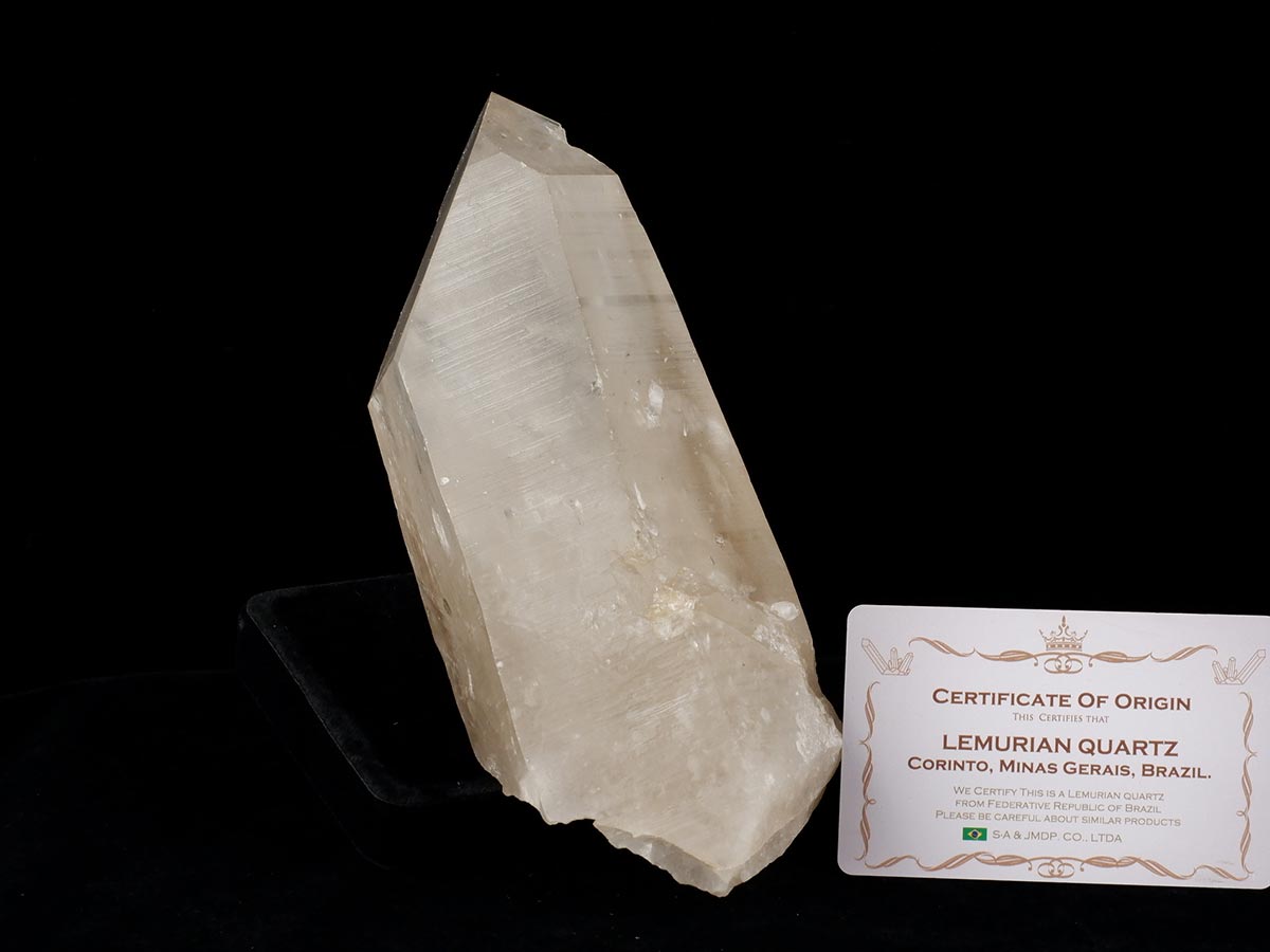 1.1Kg レムリアンシード 水晶 原石 ブラジル ミナスジェライス州 コリント産 証明書付属 一点物 281-303