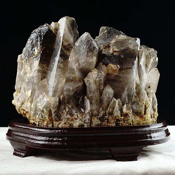 14.1Kg スモーキークォーツ 煙水晶 クラスター 虹入り 一点物 291-76