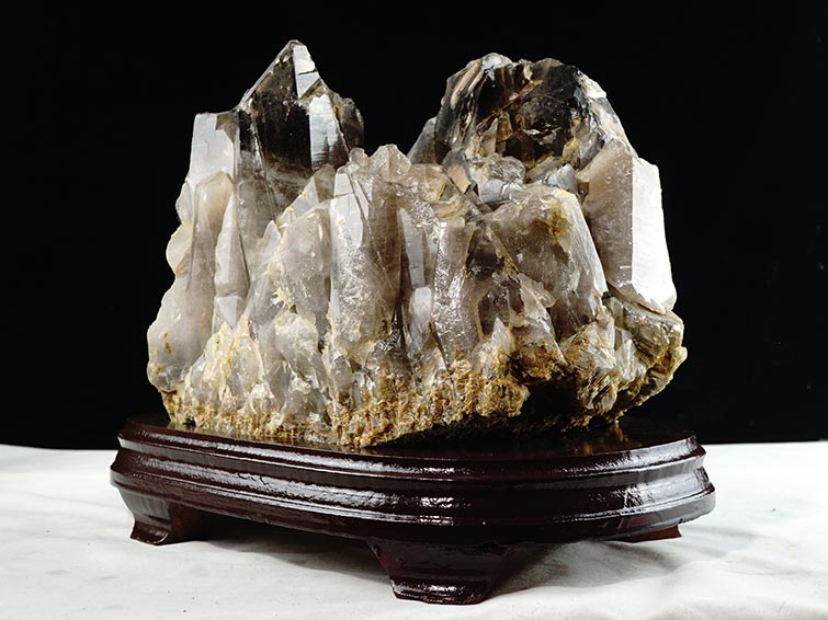 14.1Kg スモーキークォーツ 煙水晶 クラスター 虹入り 一点物 291-76